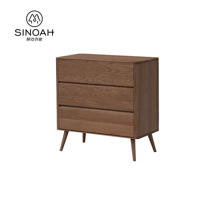 Merupakan Kabinet Tiga Laci Oak Gelap Penyelesaian Penyimpanan Sempurna untuk Rumah Moden